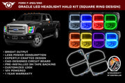 Oracle Ford F250/350 11-16 Halo Kit (Square Ring Design) - ColorSHIFT w/ BC1 Controller ORACLE Lighting Headlights