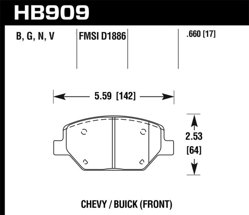 Hawk 16-18 Chevrolet Camaro LTS Street Front Brake Pads Hawk Performance Brake Pads - OE