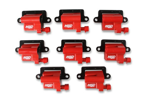 MSD Ignition Coil - GM LS Blaster Series - L-Series Truck Engine - Red - 8-Pack 82648 MSD Autoparts