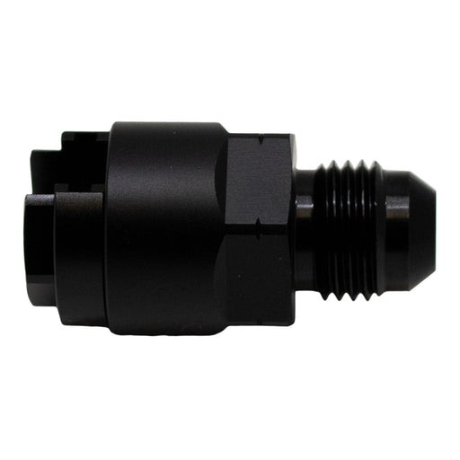 DeatschWerks 6AN Male Flare to 1/4in Female EFI Quick Connect Adapter - Anodized Matte Black DeatschWerks Fuel Components Misc