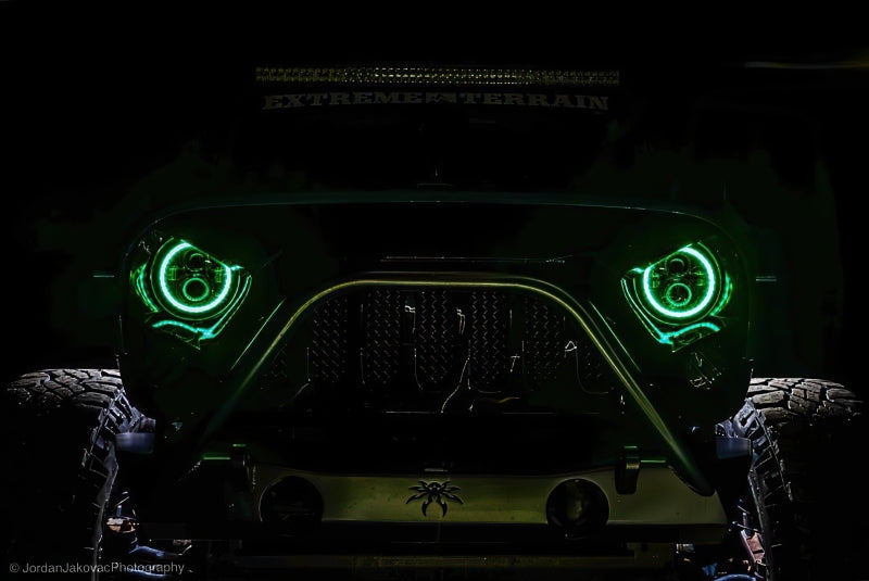 Oracle 7in High Powered LED Headlights - Black Bezel - ColorSHIFT No Controller ORACLE Lighting Headlights
