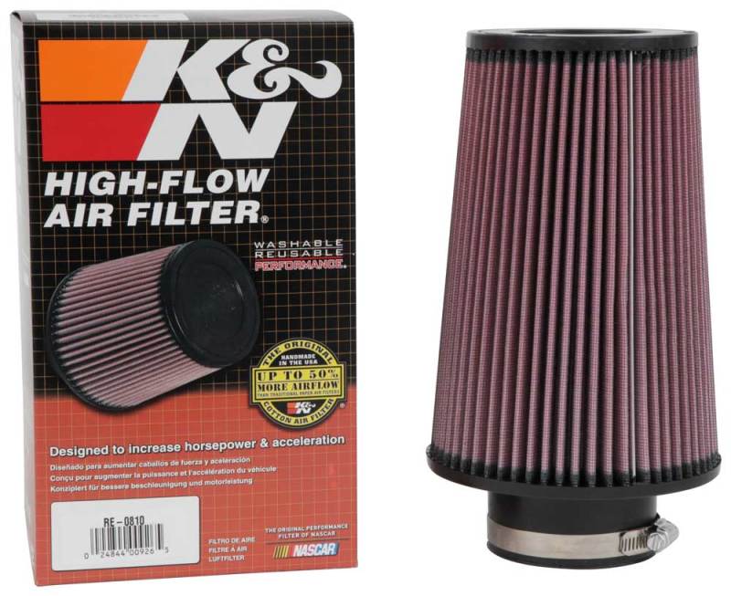 K&N Universal Rubber Filter 3inch FLG / 6inch OD-B / 4-5/8inch OD-T / 9inch L K&N Engineering Air Filters - Universal Fit