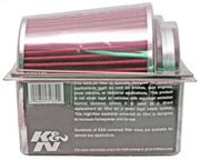 K&N Universal Air Filter Chrome Round Tapered Red - 4in Flange ID x 1.125in Flange Length x 5.5in H K&N Engineering Air Filters - Universal Fit
