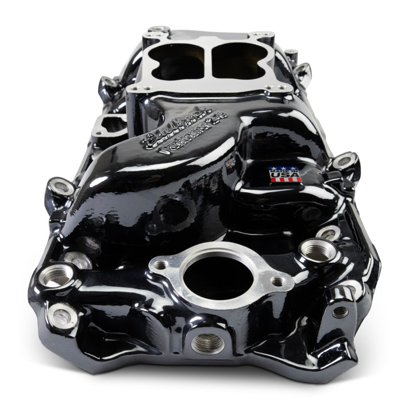 Edelbrock 65-90 BB Chevy Oval Port Heads Performer 2-O Manifold - Black Plasma Edelbrock Intake Manifolds