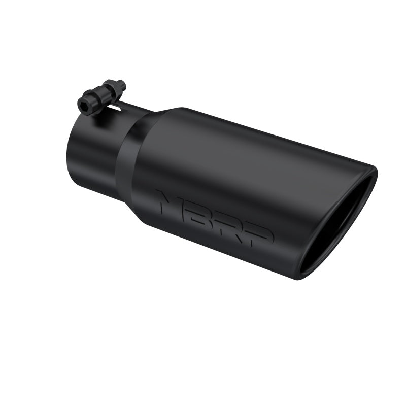 MBRP Universal Tip 4in OD 3in Inlet 10in Length Angled Rolled End Black MBRP Tips