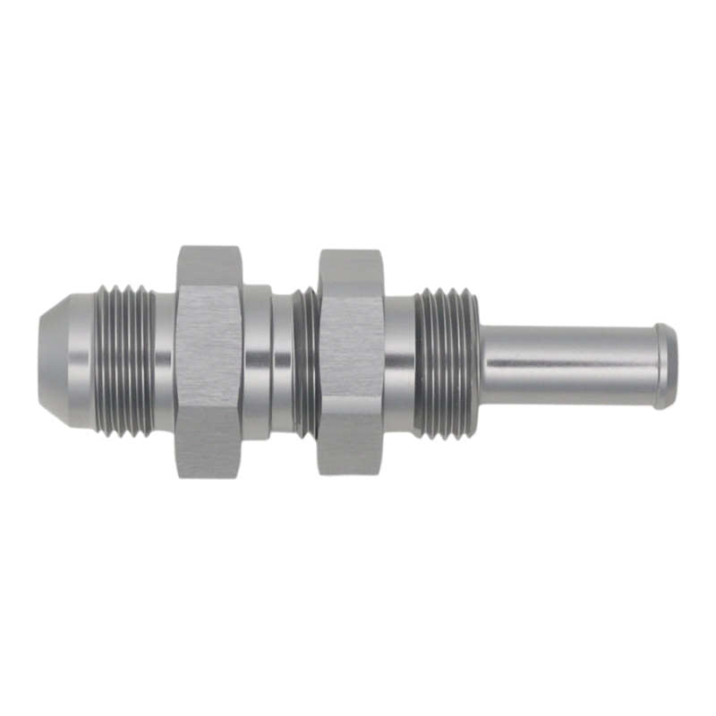 DeatschWerks 8AN Male Flare to Straight 3/8in Single Hose Barb - Anodized DW Titanium DeatschWerks Fittings