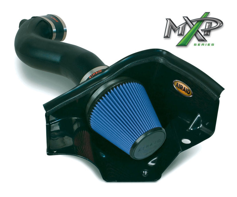 Airaid 05-09 Ford Mustang GT 5.0L Race Only (No MVT) MXP Intake System w/ Tube (Dry / Blue Media) Airaid Cold Air Intakes