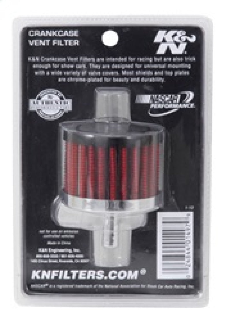 K&N Steel Base Crankcase Vent Filter 0.375in Vent OD x 2in OD x 1.5in Height K&N Engineering Air Filters - Universal Fit