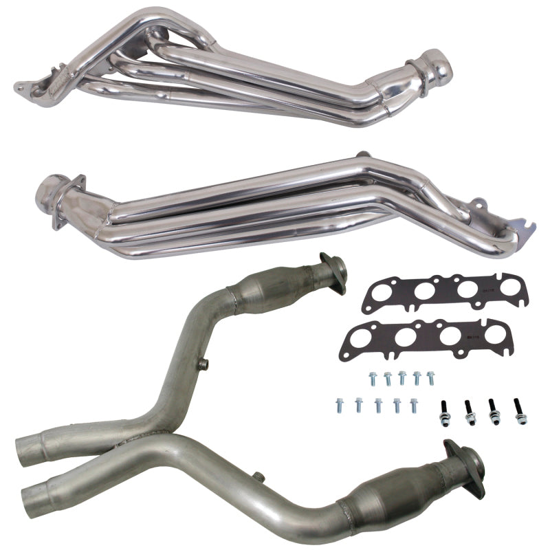 BBK 11-14 Ford Mustang GT 1-3/4 Long Tube Headers w/High Flow Catted Mid Pipe (Silver Ceramic) BBK Headers & Manifolds