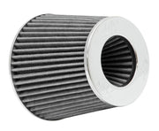K&N Universal Filter Chrome Round Tapered White - 4in Flange ID x 1.125in Flange Length x 5.5in H K&N Engineering Air Filters - Universal Fit