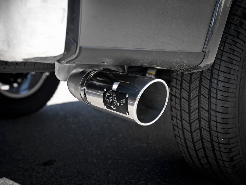 aFe Atlas 4in Aluminized Steel DPF-Back Exh 18-19 Ford F-150 V6-3.0L (td) w/ Polished Tip aFe DPF Back