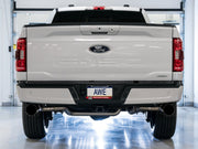 AWE 0FG 21+ Ford F150 Dual Split Rear Cat-Back Exhaust- 5in Diamond Black Tips AWE Tuning EXHAUST-Catback