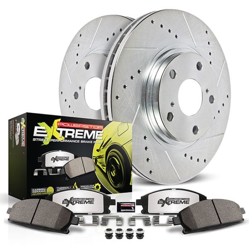 Power Stop 20-21 Chevrolet Corvette Rear Z26 Street Warrior Brake Kit PowerStop Brake Kits - Performance D&S