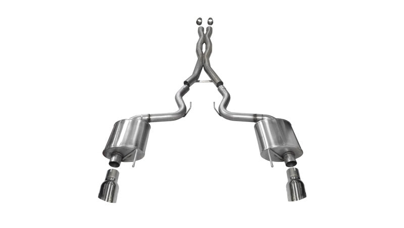 Corsa 2015-2017 Ford Mustang GT 5.0 3in Cat Back Exhaust Polish Dual Tips (Sport) CORSA Performance Catback