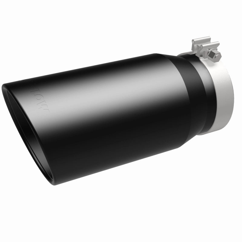 MagnaFlow Tip Stainless Black Coated Single Wall Round Single Outlet 6in Dia 5in Inlet 13in L Magnaflow Tips