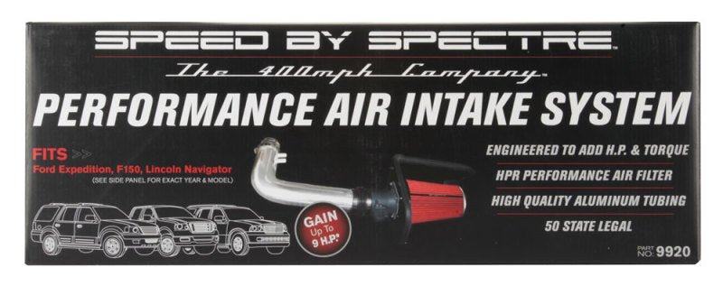 Spectre 97-03 Ford Expedition V8-4.6/5.4L F/I Air Intake Kit - Polished w/Red Filter Spectre Cold Air Intakes