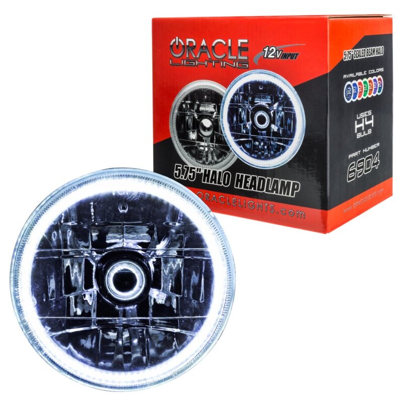 Oracle Pre-Installed Lights 5.75 IN. Sealed Beam - White Halo ORACLE Lighting Headlights