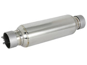 aFe MACH Force-Xp Resonator 2-1/2 IN Inlet/Outlet x 4 IN Dia. x 12 IN Body x 15 IN Overall Length aFe Resonators