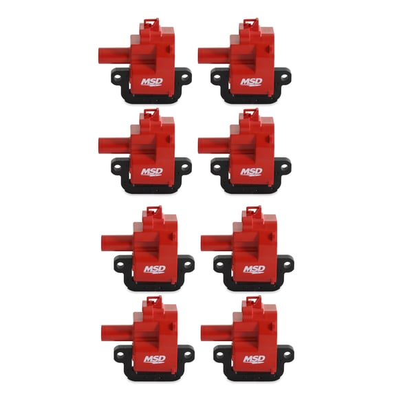 MSD Ignition Coil - GM LS Blaster Series - LS1/LS6 Engines - Red - 8-Pack 82628 MSD Autoparts