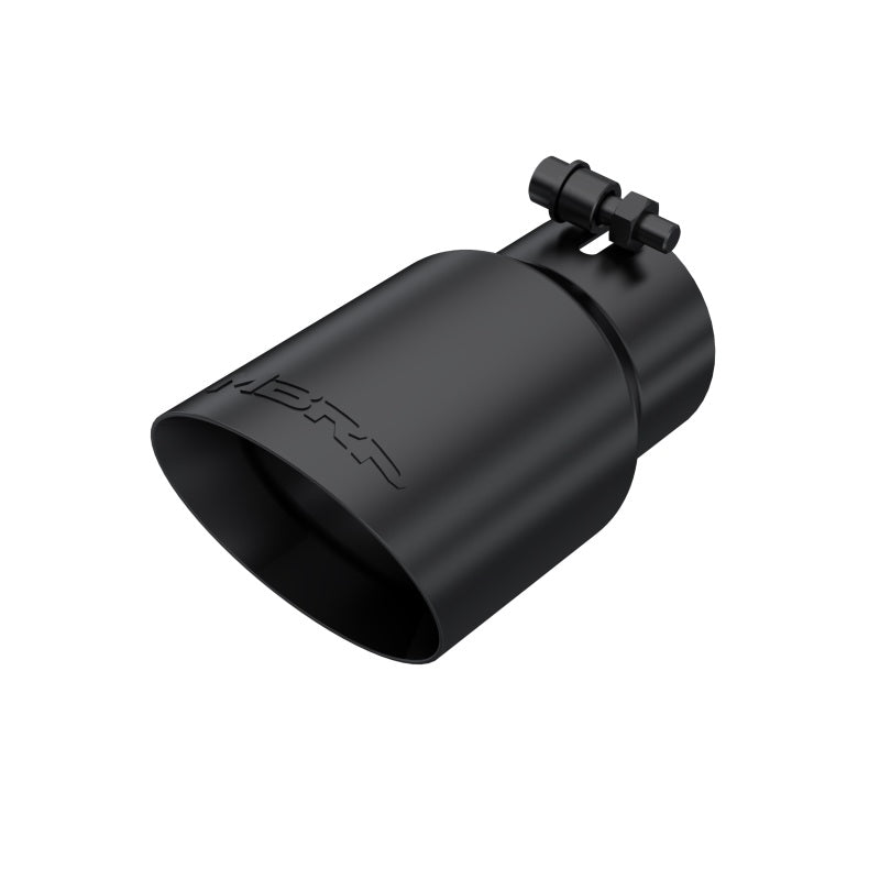 MBRP Tip 3in Round x 4in Inlet OD Dual Walled Angled Black Tip - Fits all 3in Exhausts MBRP Tips