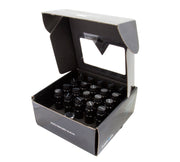NRG 700 Series M12 X 1.5 Steel Lug Nut w/Dust Cap Cover Set 21 Pc w/Locks & Lock Socket - Black NRG Lug Nuts