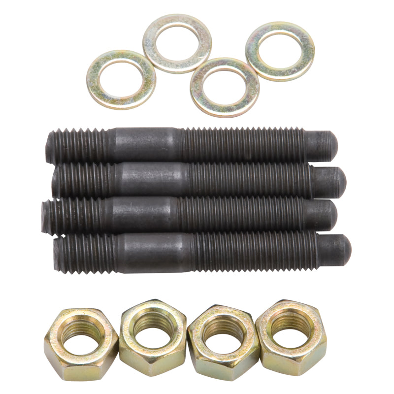 Edelbrock Carburetor Mounting Studs Bullet Nosed Black Oxide Gold Iridite Washers/Nuts Set of 4 Edelbrock Carburetor Rebuild Components