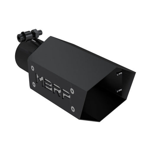 MBRP Universal 4in Hex Tip 2.5in Inlet 10in Length w/ Logo - Black Coated MBRP Tips