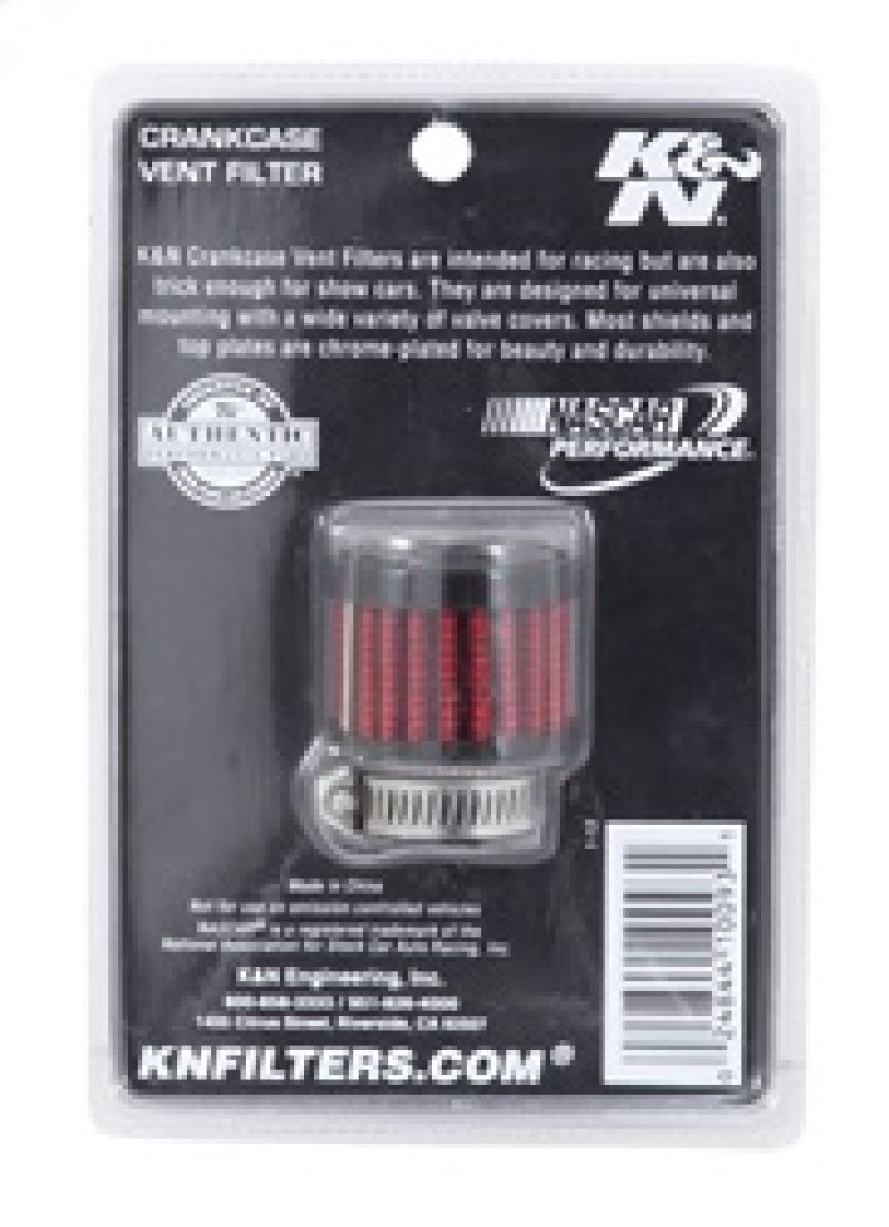 K&N 0.75 inch ID 1.375 inch OD 1.125 inch H Clamp On Crankcase Vent Filter K&N Engineering Air Filters - Universal Fit