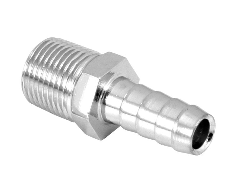 Spectre Fuel Fitting 3/8in. Hose Barb NPT Threads - Chrome Spectre Fittings