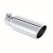 MBRP Universal Tip 4in OD 2.5in Inlet 12in Length Angled Cut Rolled End Clampless No-Weld T304 MBRP Steel Tubing