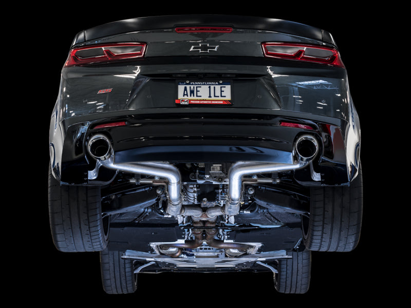 AWE Tuning 16-19 Chevrolet Camaro SS Axle-Back Exhaust - Track Edition (Chrome Silver Tips) AWE Tuning Axle Back