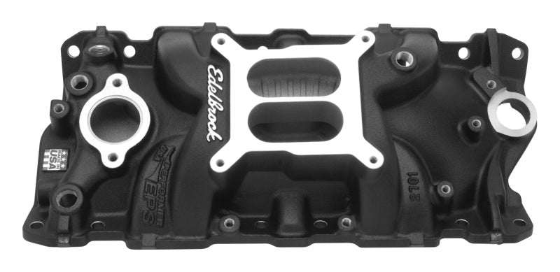 Edelbrock Manifold SBC Performer Eps Intake Black Edelbrock Intake Manifolds