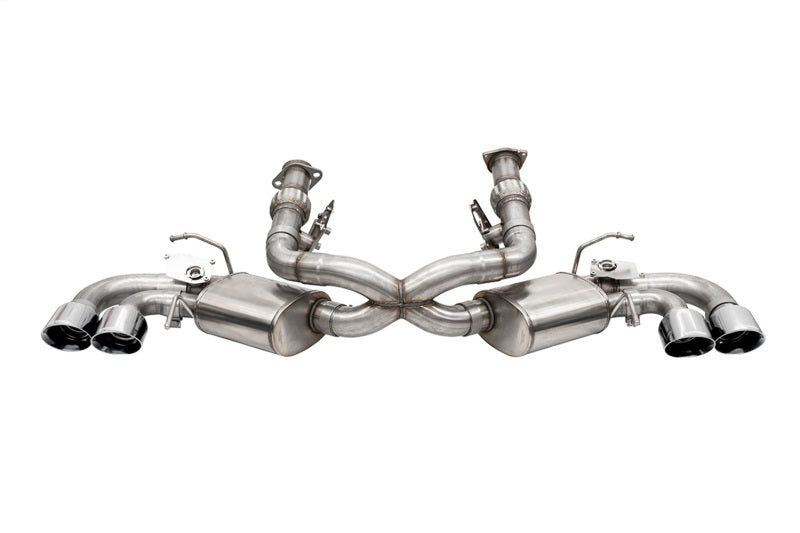 Corsa 20-25 Corvette C8 3in Valved Cat-Back 4.5in Pol Quad Tips Fits Factory Perf Exhaust DeletesAFM CORSA Performance Catback