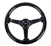 NRG Reinforced Steering Wheel (350mm / 3in Deep) Classic Blk Sparkle Wood Grain w/Blk 3-Spoke Center NRG Steering Wheels