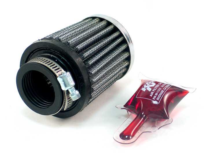 K&N Universal Chrome Filter 1 1/8 inch FLG / 2 1/4 inch Bottom / 2 inch Top / 2.5 inch Height K&N Engineering Air Filters - Universal Fit