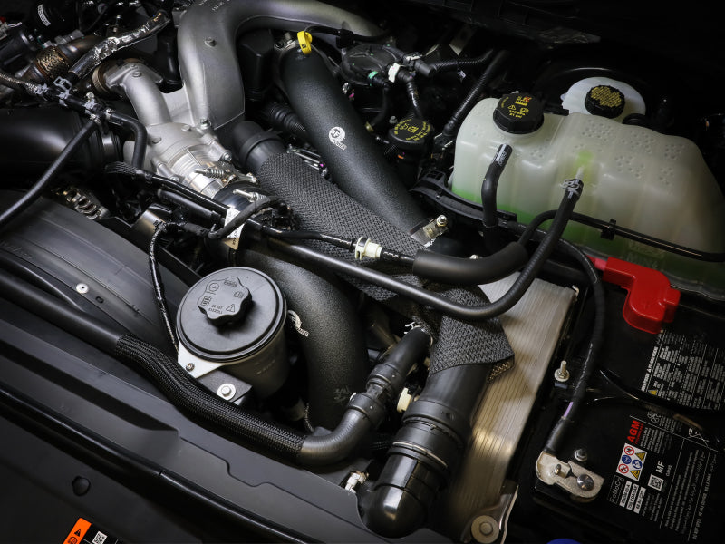 aFe 23-24 Ford Diesel Trucks V8-6.7L (td) BladeRunner Aluminum Hot and Cold Charge Pipe Kit - Black aFe Intercoolers