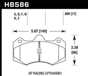 Hawk AP Racing CP7040 DTC-70 Race Brake Pads Hawk Performance Brake Pads - Racing