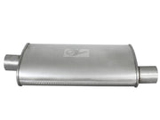 aFe Scorpion Replacement Alum Steel Muffler Double Layer 2-1/2in In/Out Center/Offset 18inL x9inW aFe Catback