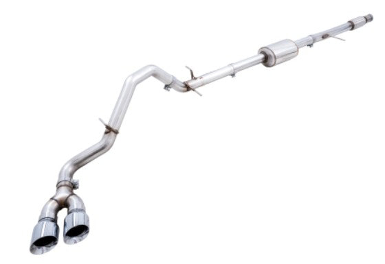 AWE Tuning 4th Gen GM 1500 5.3L 0FG Catback Dual Side Exit (Flat Bumper) - Chrome Tips 3015-22207
