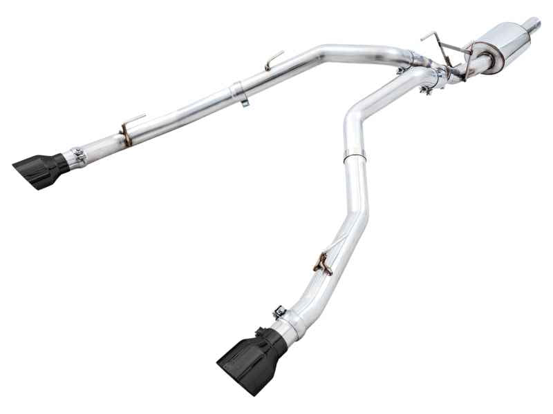 AWE Tuning 09-18 RAM 1500 5.7L (w/Cutouts) 0FG Dual Rear Exit Cat-Back Exhaust - Diamond Black Tips 3015-33004 CAT-BACK