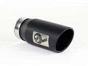 aFe Power Diesel Exhaust Tip Black- 4 in In x 5 out X 12 in Long Bolt On (Right) aFe Catback