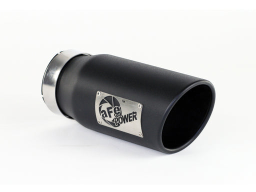 aFe Power Diesel Exhaust Tip Black- 4 in In x 5 out X 12 in Long Bolt On (Right) aFe Catback