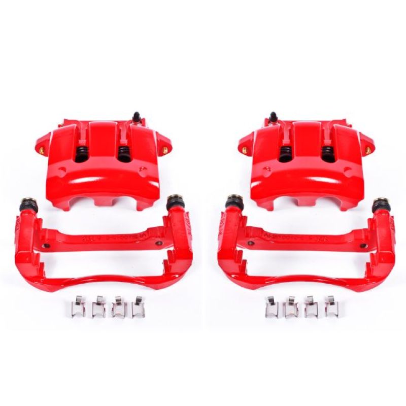 Power Stop 05-10 Ford Mustang Front Red Calipers w/Brackets - Pair PowerStop Brake Calipers - Perf