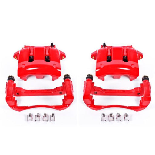 Power Stop 05-10 Ford Mustang Front Red Calipers w/Brackets - Pair PowerStop Brake Calipers - Perf