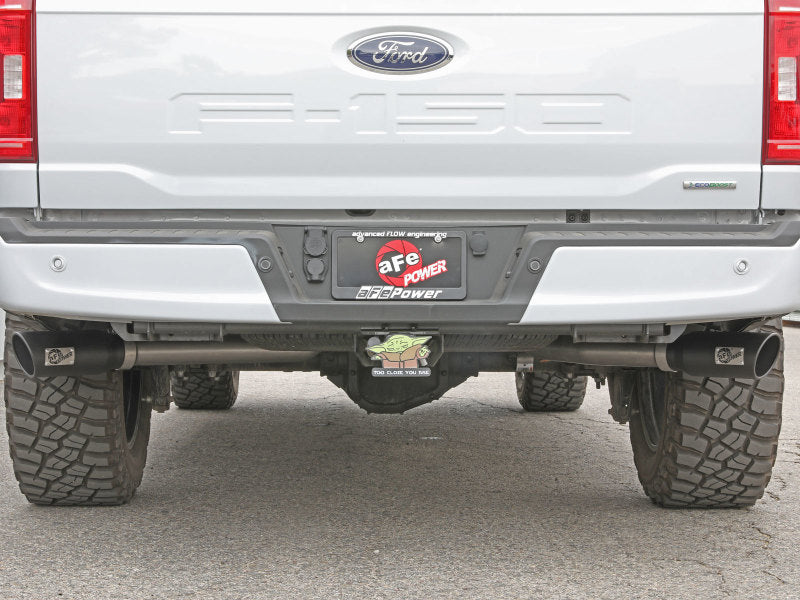 aFe Vulcan 3in 304 SS Cat-Back Exhaust 2021 Ford F-150 V6 2.7L/3.5L (tt)/V8 5.0L w/ Black Tips aFe Catback