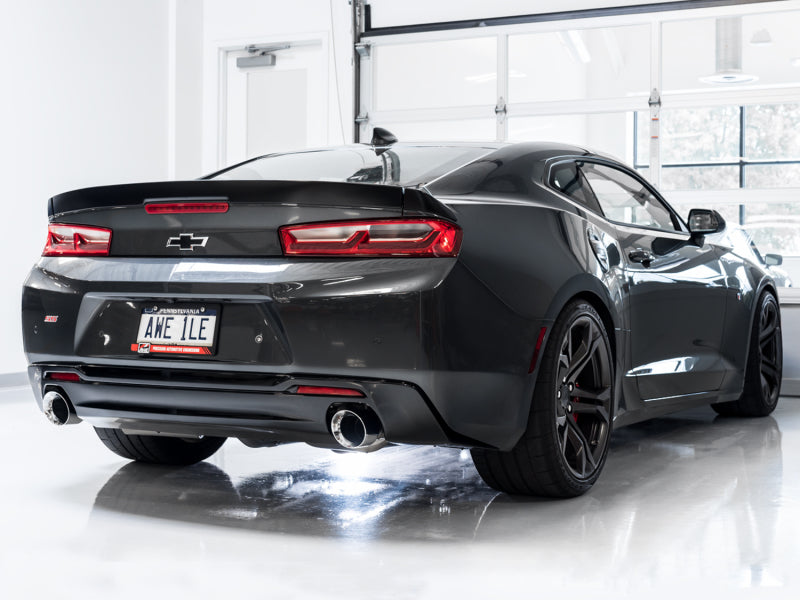 AWE Tuning 16-19 Chevrolet Camaro SS Axle-Back Exhaust - Track Edition (Chrome Silver Tips) AWE Tuning Axle Back