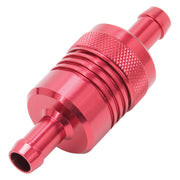 Edelbrock Fuel Filter Aluminum 3In X 01/ 1/8In 3/8In Inlet/Outlet Red Edelbrock Fuel Filters
