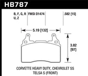 Hawk 15-17 Chevy Corvette Performance Ceramic Street Front Brake Pads Hawk Performance Brake Pads - Performance