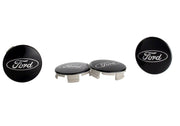 Ford Racing Ford Truck/SUV Black And Chrome Wheel Center Cap Kit Ford Racing Wheel Center Caps