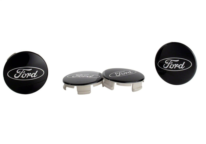 Ford Racing Ford Truck/SUV Black And Chrome Wheel Center Cap Kit Ford Racing Wheel Center Caps